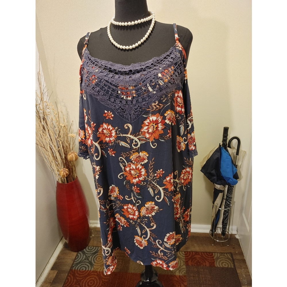 Floral Cold Shoulder Dress